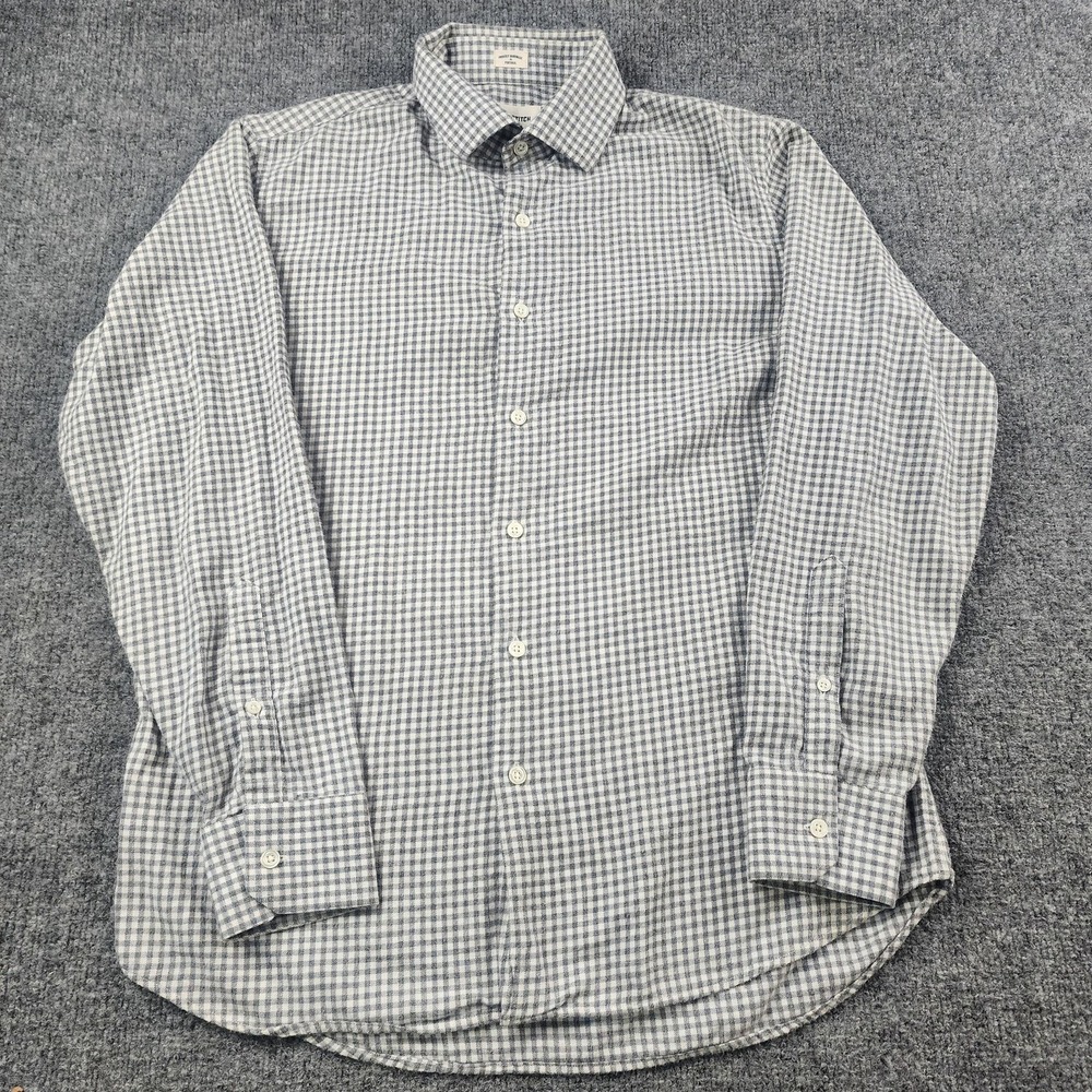 Taylor Stitch 40 Shirt Mens Large Gray Check Flannel Button Up Portugal‎ Soft